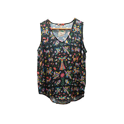 20316 Pillo Blusa Sin Manga Tenango Negro